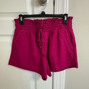 Women’s fuchsia Drawstring Waist Shorts